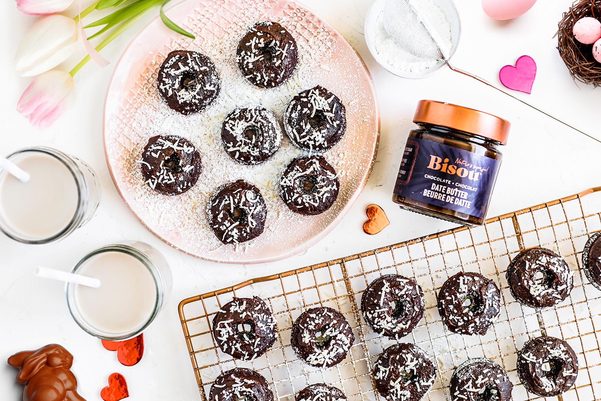 Gluten-Free Mini Chocolate Donuts with Date Butter Icing