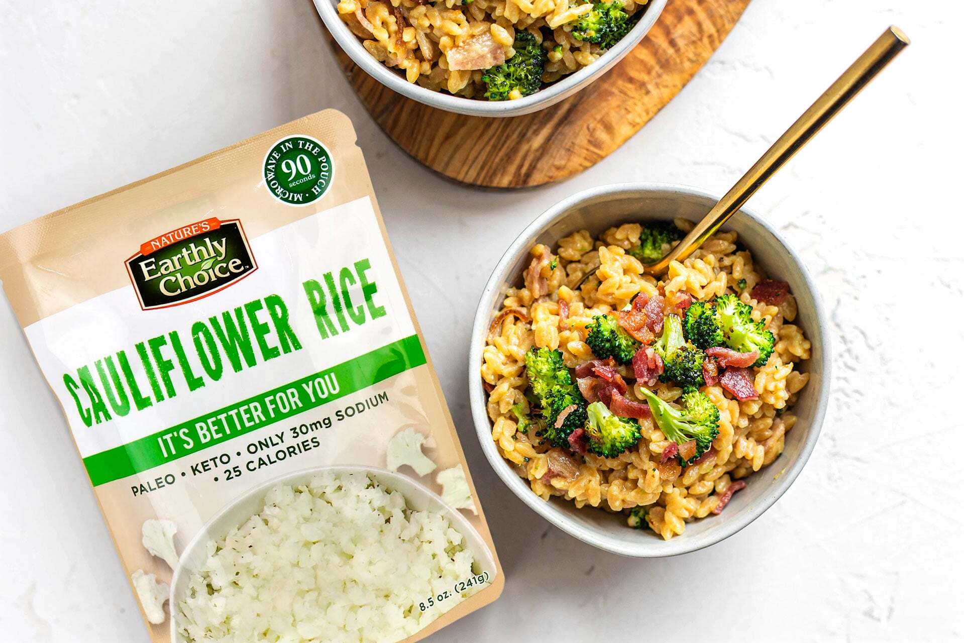 Cheesy Cauliflower-Bacon Rice