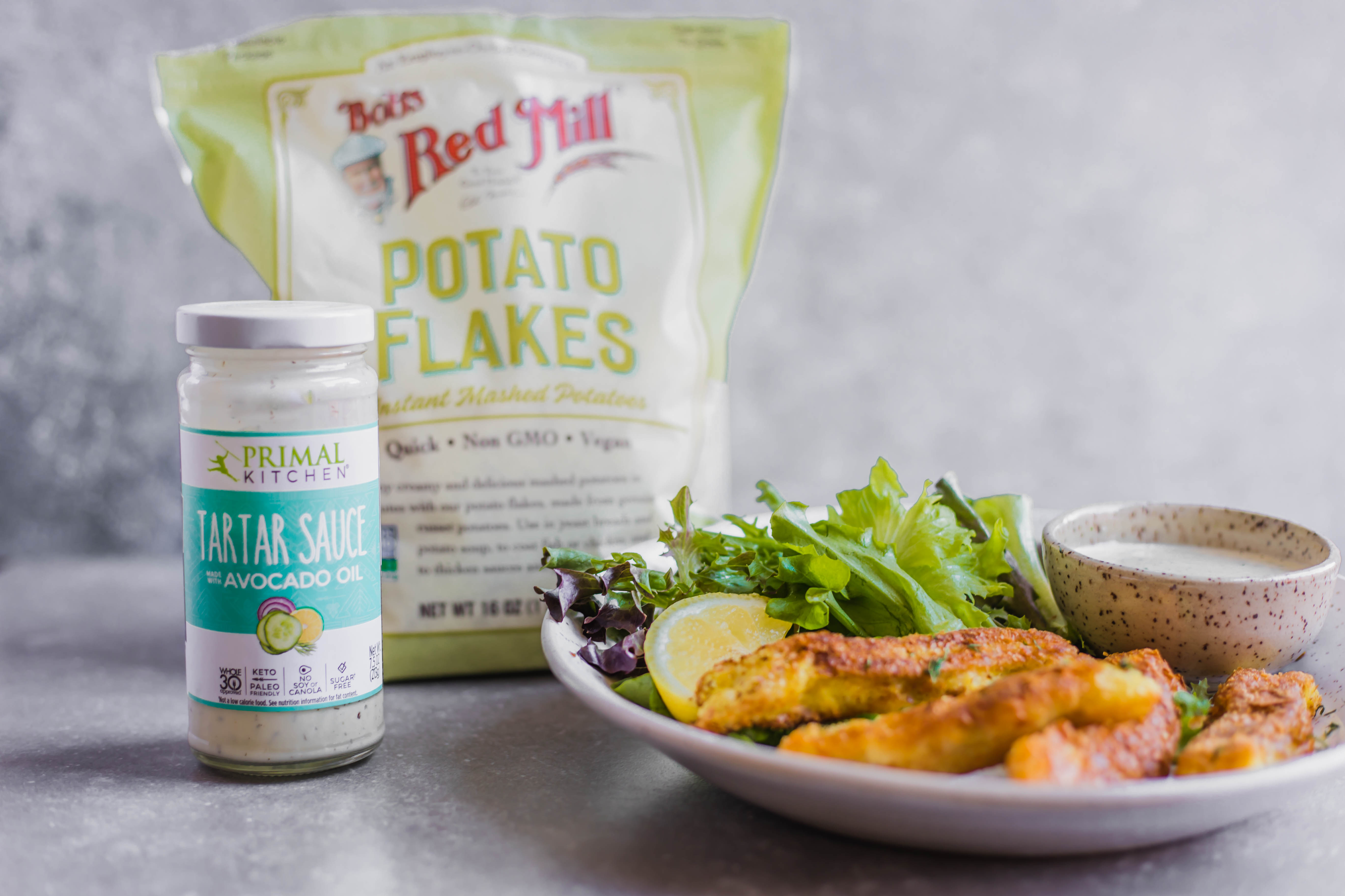 Crispy Curry Fish Sticks with Primal Kitchen Tartar Sauce