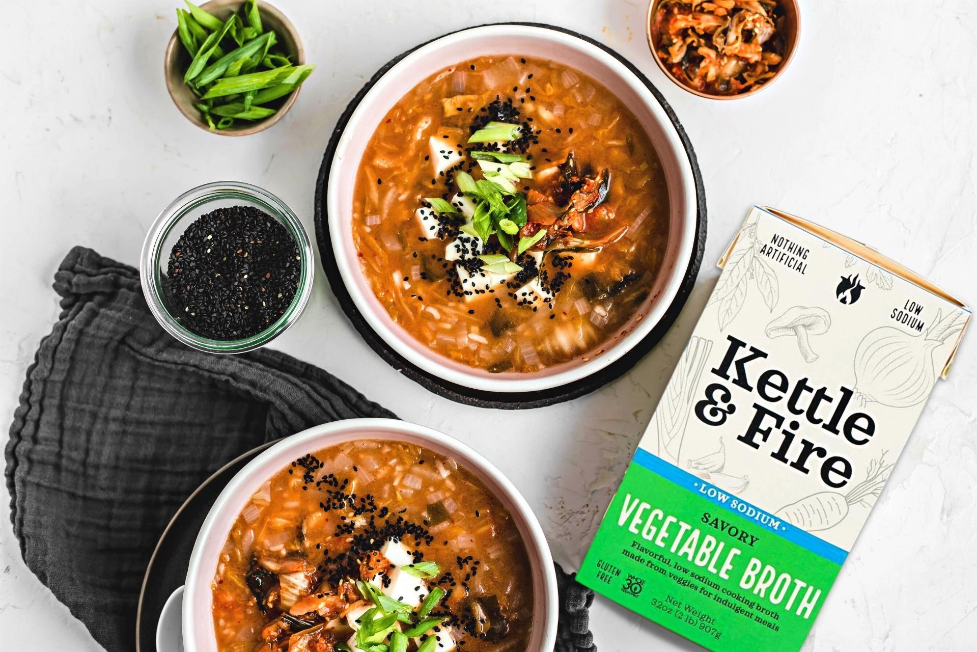 Vegan Kimchi Soup with Tofu