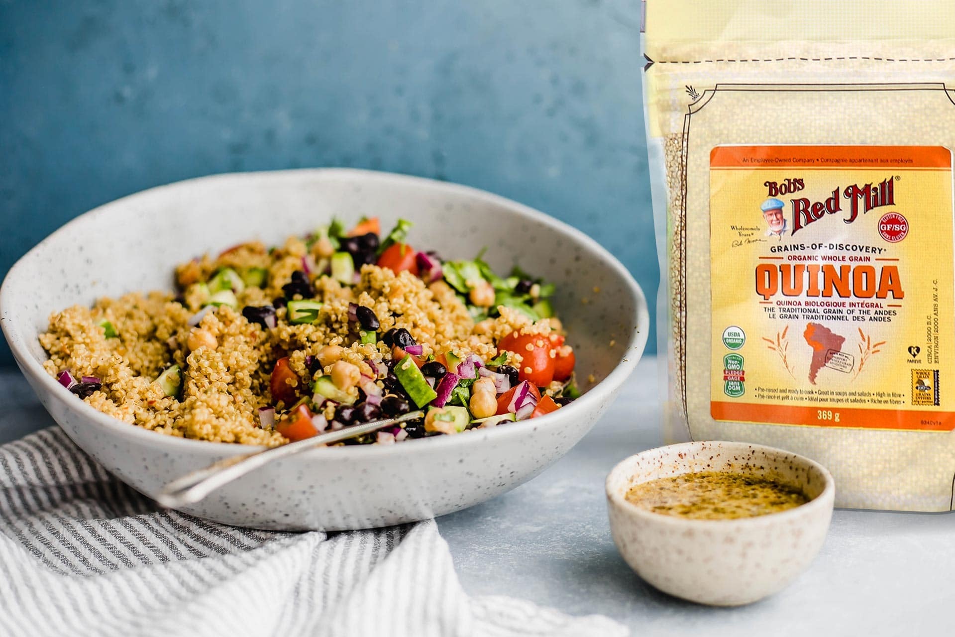 Zesty Black Bean & Chickpea Quinoa Salad
