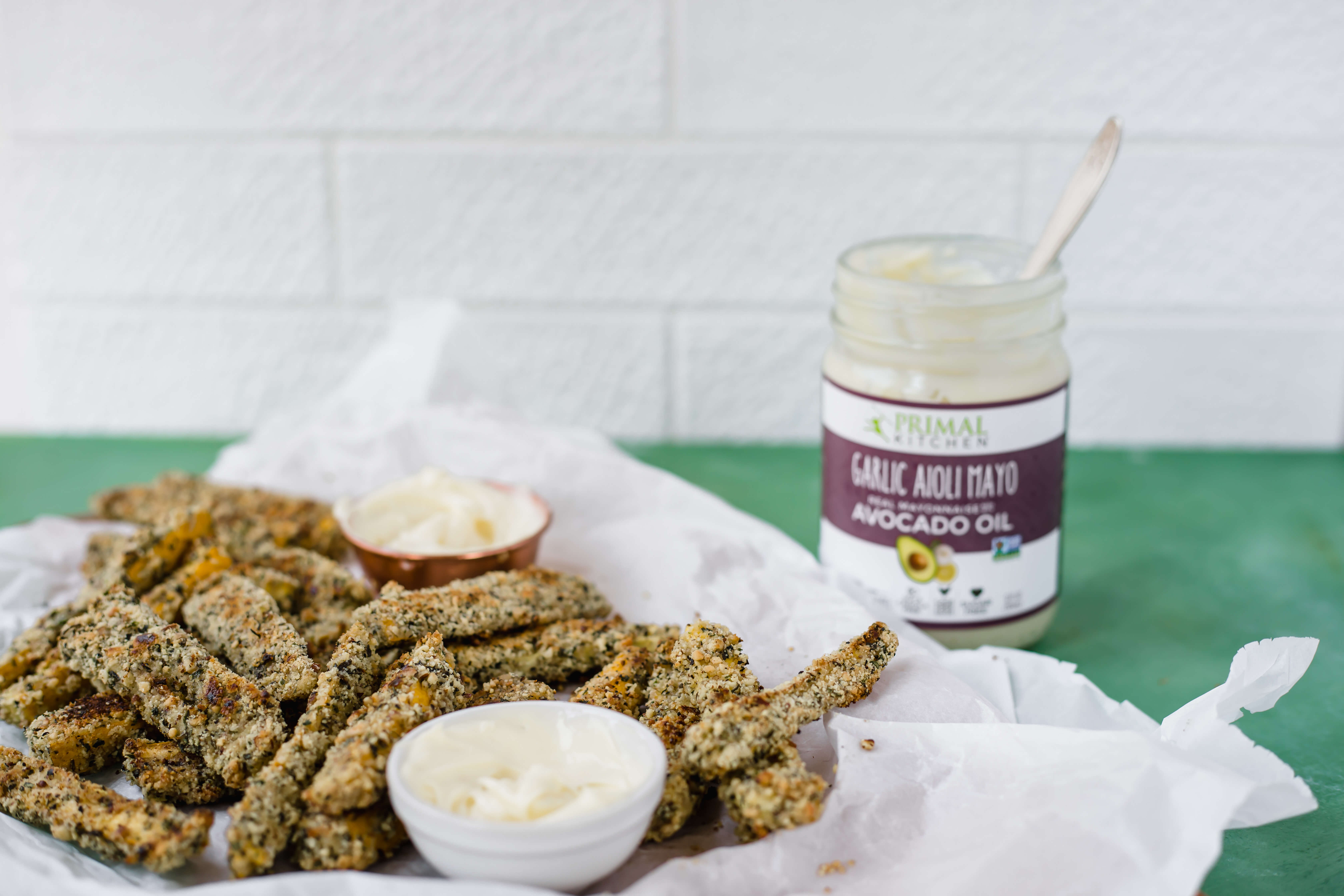 Oven Baked Zucchini Fries with Garlic Aioli 