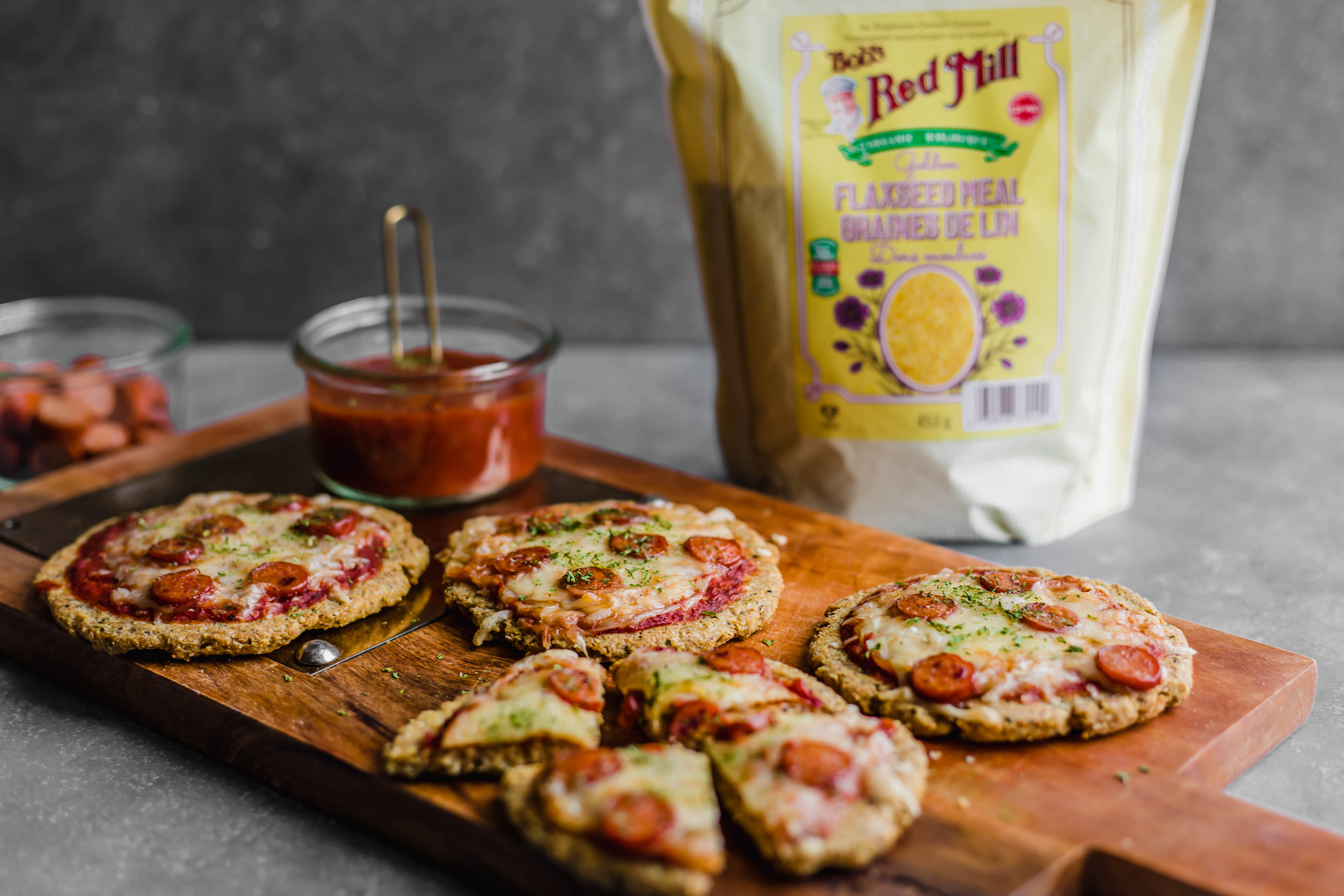 Mini Almond & Flaxseed Pepperoni Pizza