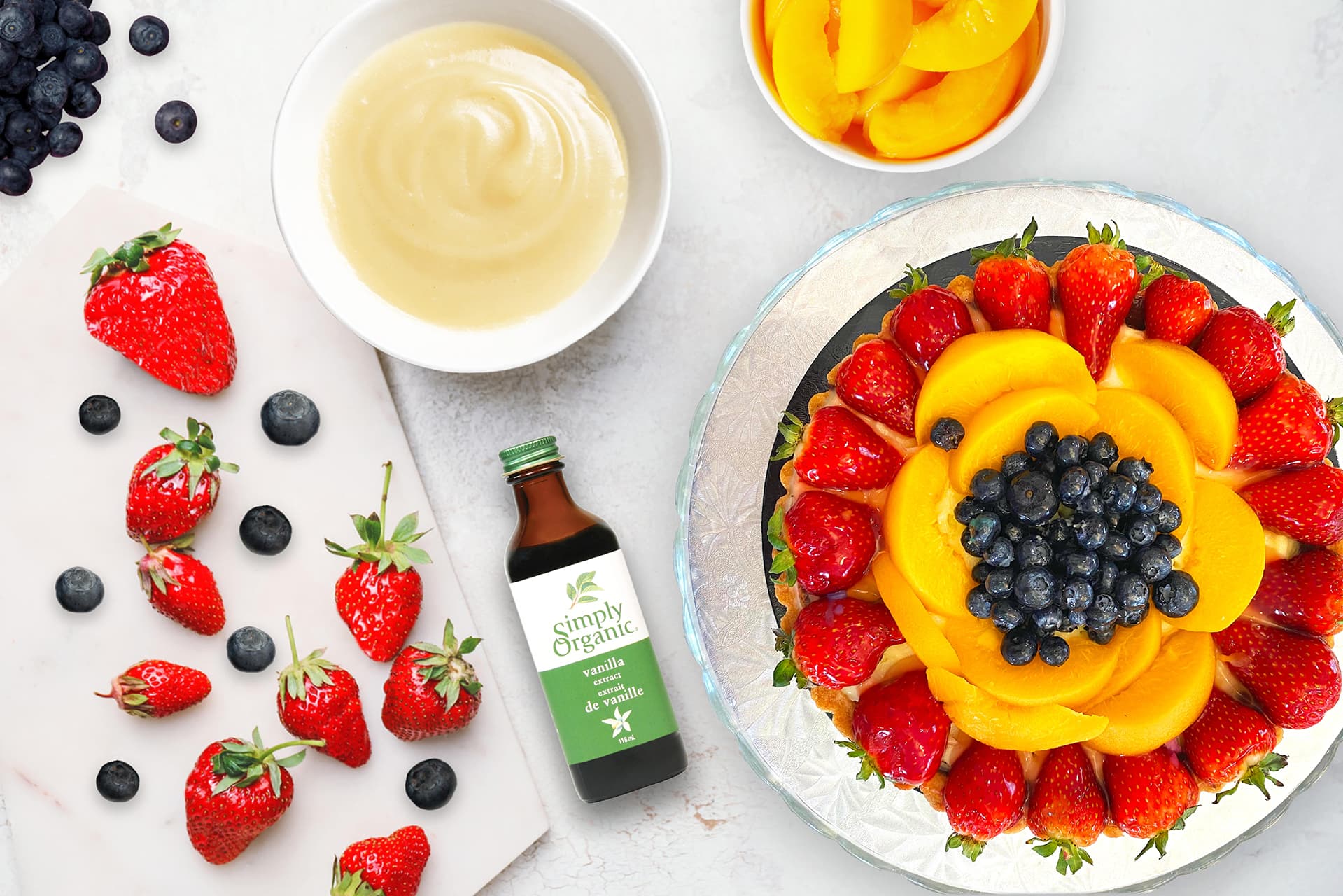 Easy Fruit Tart with Lemon Custard Filling
