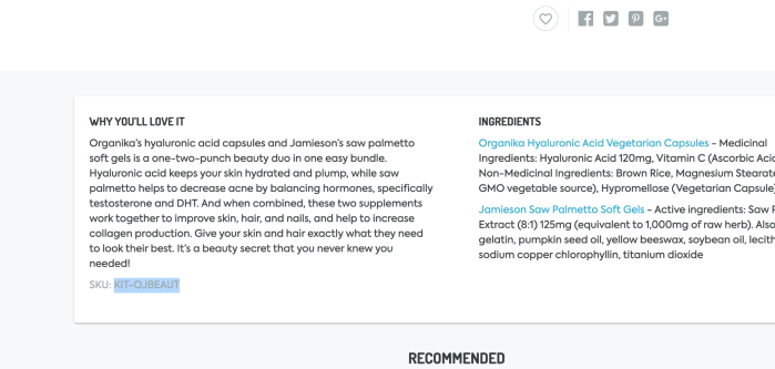 Organika Hyaluronic Acid Capsules + Jamieson Saw Palmetto Soft Gels Beauty Duo