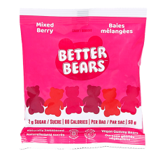 Front of Better Bears Vegan Gummy Bears Mixed Berry, 50g