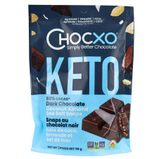 Front of ChocXO Choc Dark Chocolate Coconut Snaps, 98g