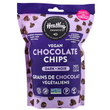 Front of Healthy Crunch Dark Vegan Chocolate Chips, 300g