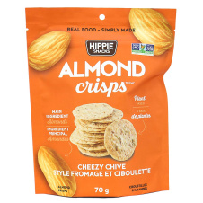 Hippie Snacks Grain-Free Almond Crisps Cheezy Chive, 70g