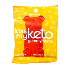 Front of Kiss My Keto Gummy Bears Candy Fruity Flavored, 23g