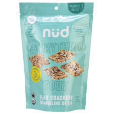 Front of Nud Snacks Everything Crackers, 66g