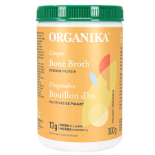 Front of Organika Ginger Bone Broth Chicken Protein, 300g