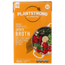 Front of PLANTSTRONG Organic Spanish Style Sofrito Broth, 479g