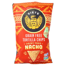 Front of Siete Nacho Grain Free Tortilla Chips, 113g