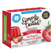 Front of Simply Delish Keto Strawberry Jel Dessert, 20g