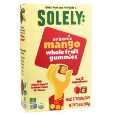 Front of Solely Organic Mango Whole Fruit Gummies, 100g