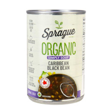 Front of Sprague Organic Caribbean Black Bean Soup, 425g