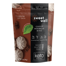 Front of Sweetwell Keto Meringue Bites Coffee, 40g