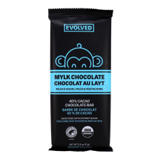 Front of EVOLVED Chocolate Mylk Chocolate Bar, 2.5-oz.