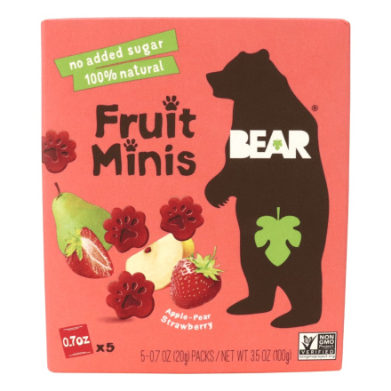 Front of BEAR Fruit Minis Apple Pear Strawberry