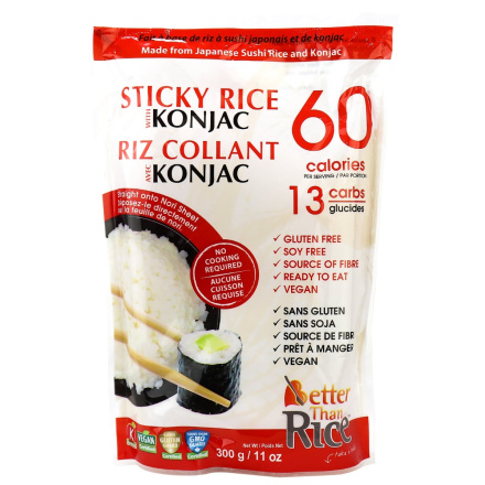 Front of Better Than Foods Sticky Rice with Konjac, 300g