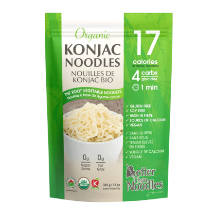Front of Better Than Foods Organic Konjac Noodles, 385g