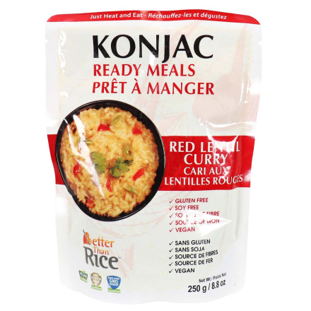 Front of Better than Foods Konjac Ready Meals Red Lentil Curry, 250g