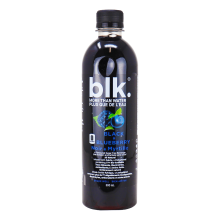 Front of Blk. Water Infused with Fulvic Minerals Black & Blueberry, 500ml
