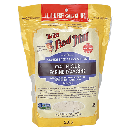 Front of Bob's Red Mill Gluten Free Whole Grain Oat Flour, 510g