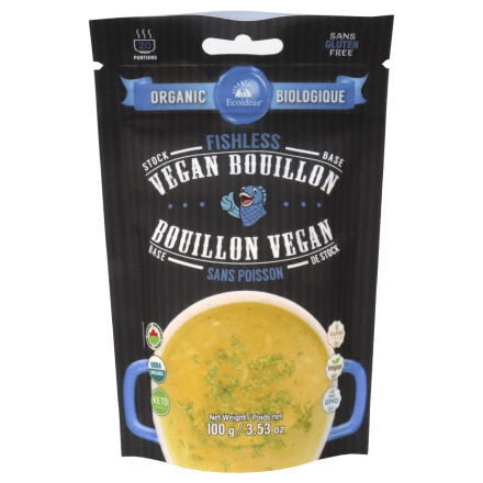 Front of Ecoideas Organic Vegan Bouillon Stock Base Fishless