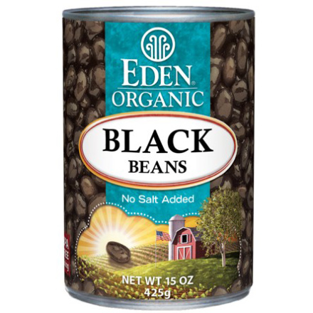 Eden Organic Black Beans No Salt Added BPA Free Can, 425g