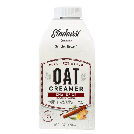 Elmhurst Plant-Based Oat Creamer Chai Spice, 473ml