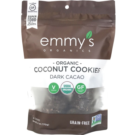 Emmy's Organics Grain-Free Coconut Cookies Dark Cacao, 170g