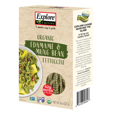 Front of Explore Cuisine Organic High Protein Edamame & Mung Bean Fettuccine
