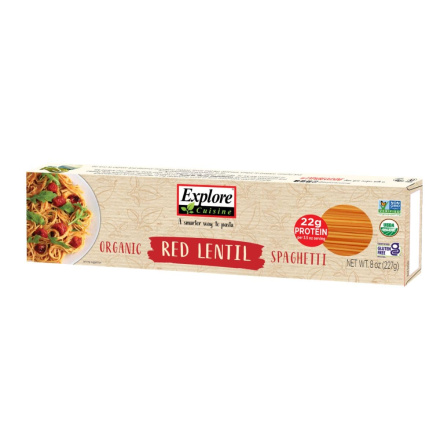 Front of Explore Cuisine Organic Red Lentil Spaghetti