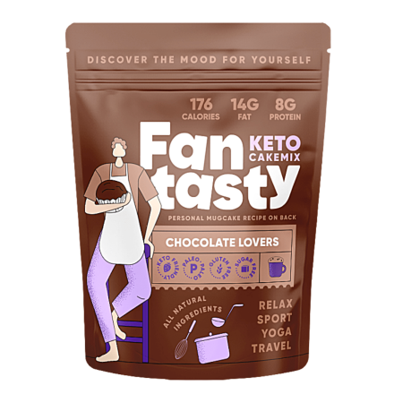 Front of FanTasty Keto Cake Mix Chocolate Lovers, 270g