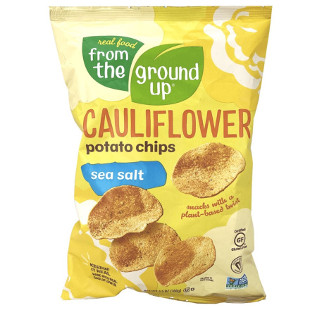 Front of From The Ground Up Cauliflower Potato Chip Sea Salt