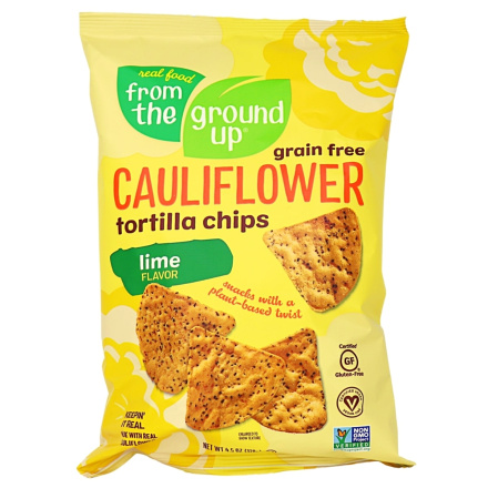 From The Ground Up Cauliflower Tortilla Chips Lime, 128g 