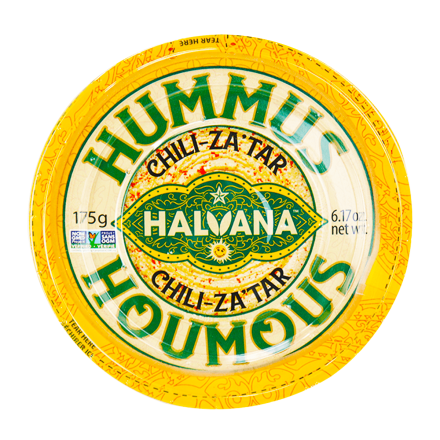 Front of Halvana Artisanal Hummus Chili Za'tar, 175g