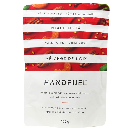 Front of Handfuel Hand-Roasted Mixed Nuts Sweet Chili, 150g