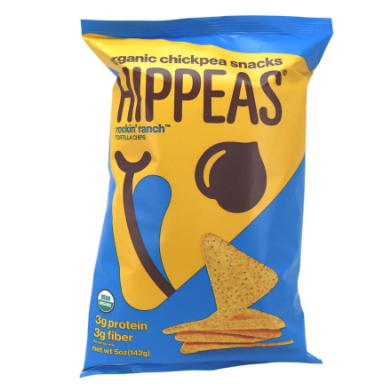 Front of Hippeas Organic Chickpea Tortilla Chips Rockin’ Ranch, 142g
