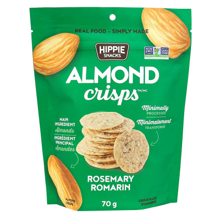 Hippie Snacks Grain-Free Almond Crisps Rosemary, 70g