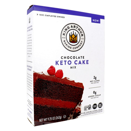 Front of King Arthur Keto Cake Mix Chocolate