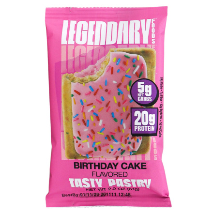 Front of Legendary Foods Tasty Pastry Birthday Cake Flavoured, 61g