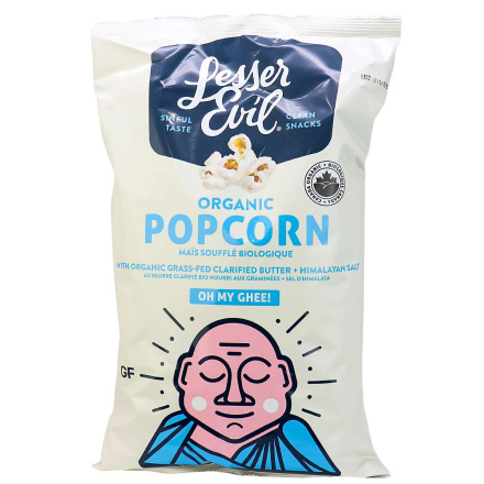 Front of Lesser Evil Organic Popcorn Oh My Ghee, 142g