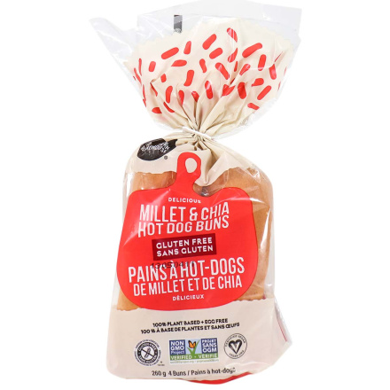 Front of Little Northern Bakehouse Millet & Chia Gluten-Free Hot Dog Buns, 4 Buns