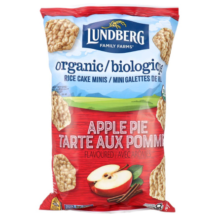 Front of Lundberg Family Farms Organic Rice Cake Minis Apple Pie, 142g