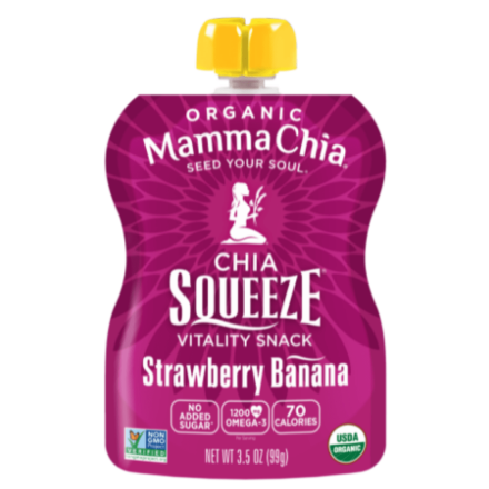 Front of Mamma Chia Chia Squeeze Strawberry Banana, 1 Pouch