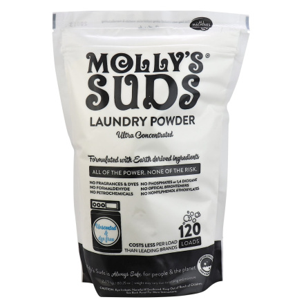 Molly's Suds Dye-Free Laundry Powder Unscented, 120 Loads