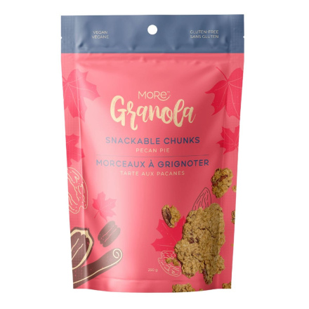 Front of More Granola Gluten-Free snackable Granola Chunks Pecan Pie